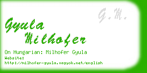 gyula milhofer business card
